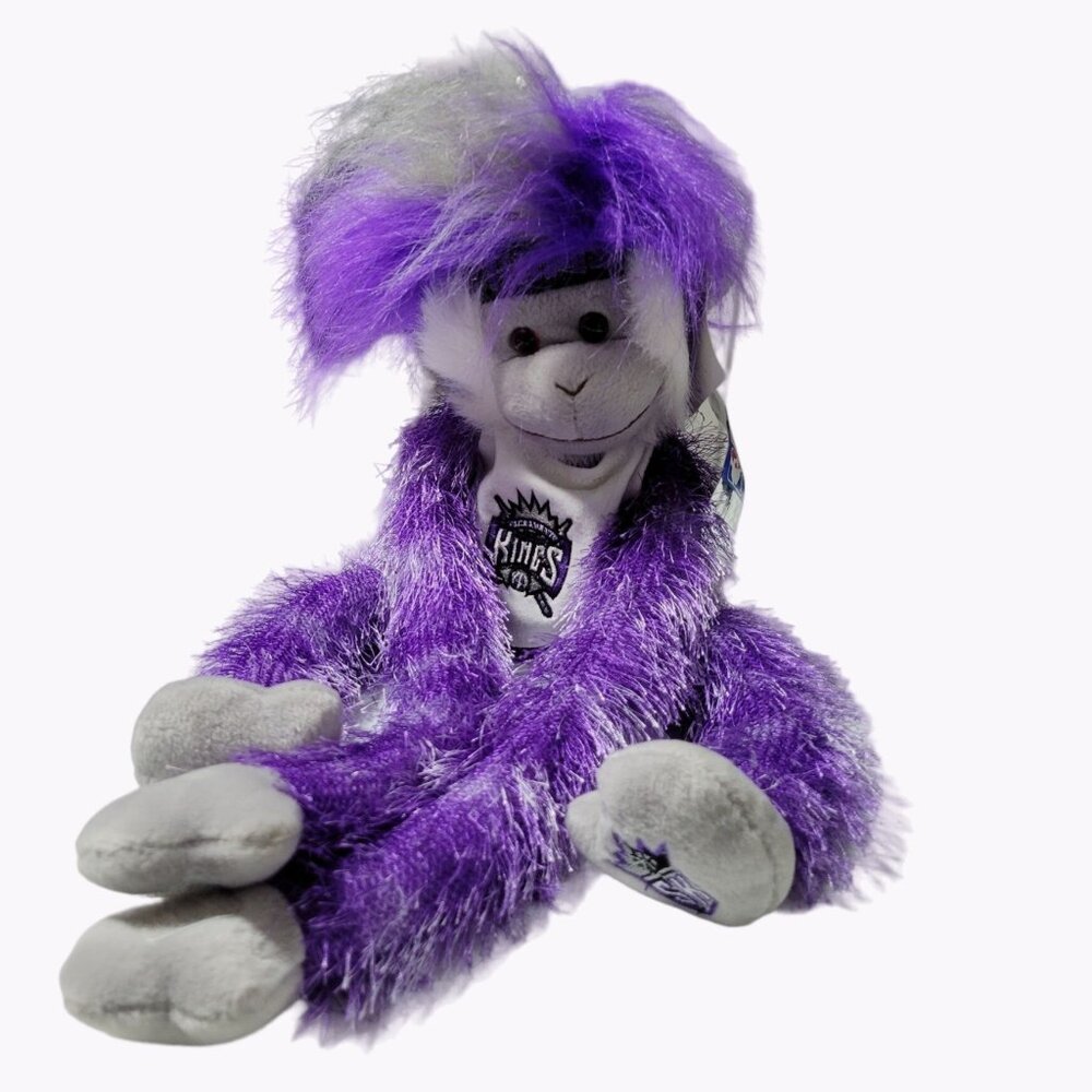NBA Sacramento Kings Fuzzhead Monkey 18 inch Plush Purple Long Arms Basketball